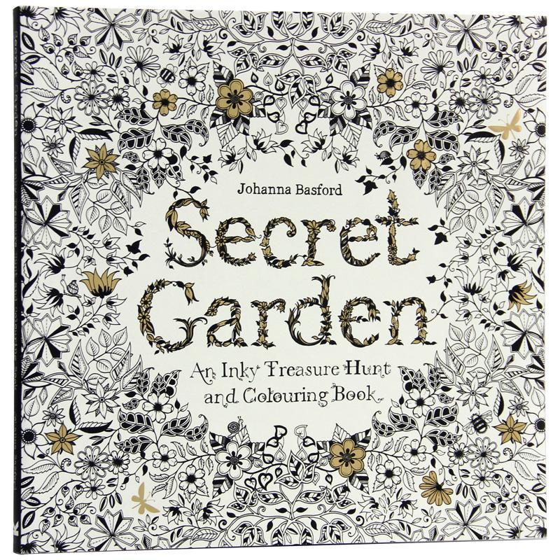 96 Pages English Secret Garden Coloring Books for Adults Kids Relieve Stress